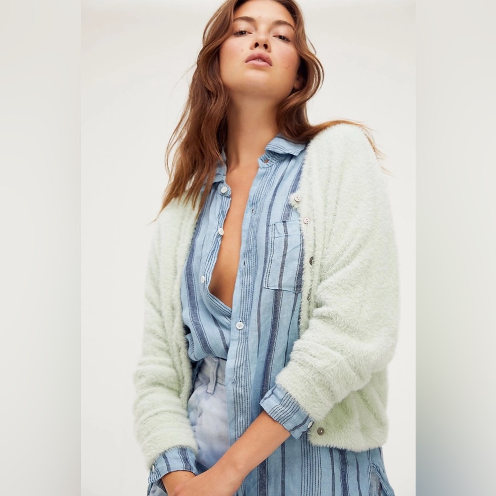 Free People White Allegra Cardigan